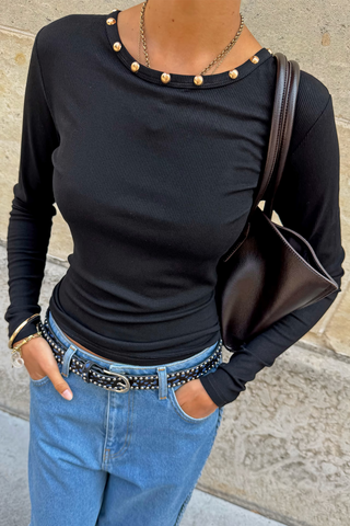 RIB LONG SLEEVE TOP