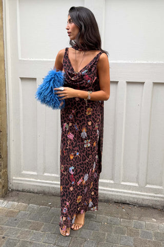 SLEEVELESS CHIFFON MAXI DRESS